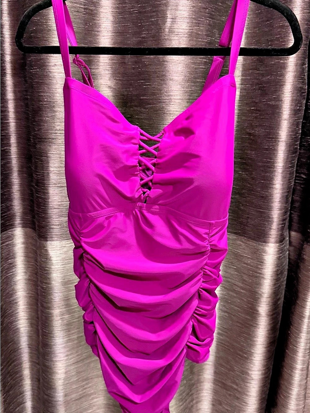 TORRID Ruched One-Piece Swimsuit in Pink Size 4